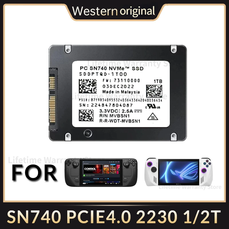 

original SN740 4TB 2TB 1TB M.2 2230 NVMe PCIe Gen 4.0x4 SSD Drives for Steam Deck Laptop Tablet Rog Ally Mini PC Computer PS5