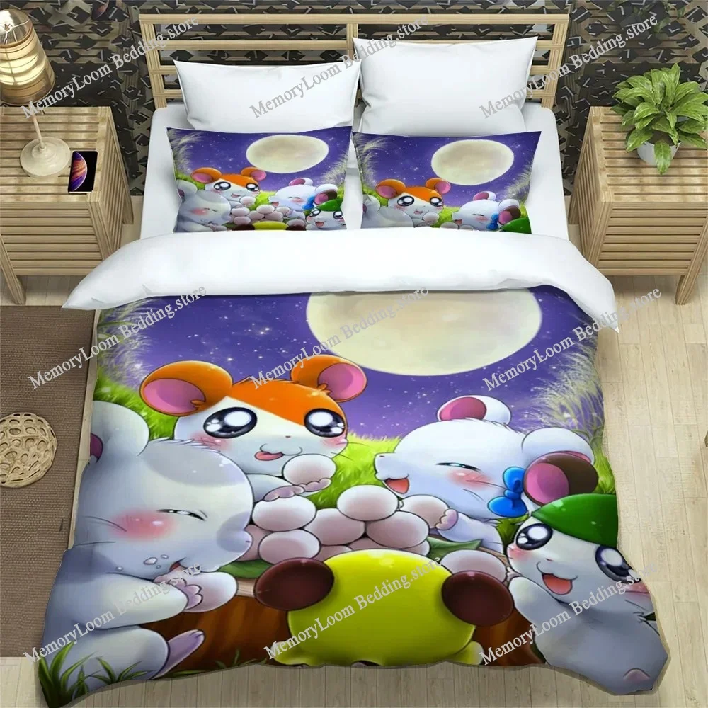 

3D Printing Cartoon Lovely Hamtaro Bedding Set Duvet Cover Pillow Set Birthday Gift Children Quilt Cover Bedding Home Textiles