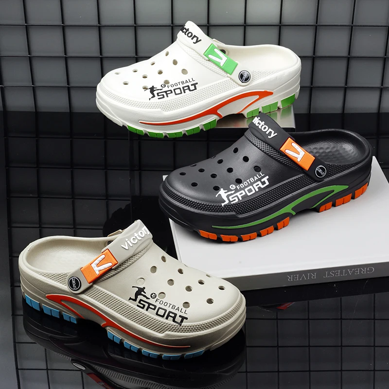 Beach Shoes Men's Summer Ligtweight EVA Trend Home Sandals Clogs Shoes Men Baotou Slippers Outdoor Students Comfortable Sandals - Detail 1