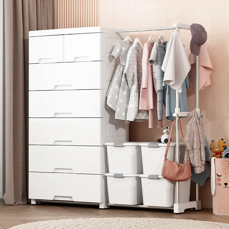 Minimalist Baby wardrobe clothes rack household plastic storage cabinet drawer storage simple wardrobe Durable