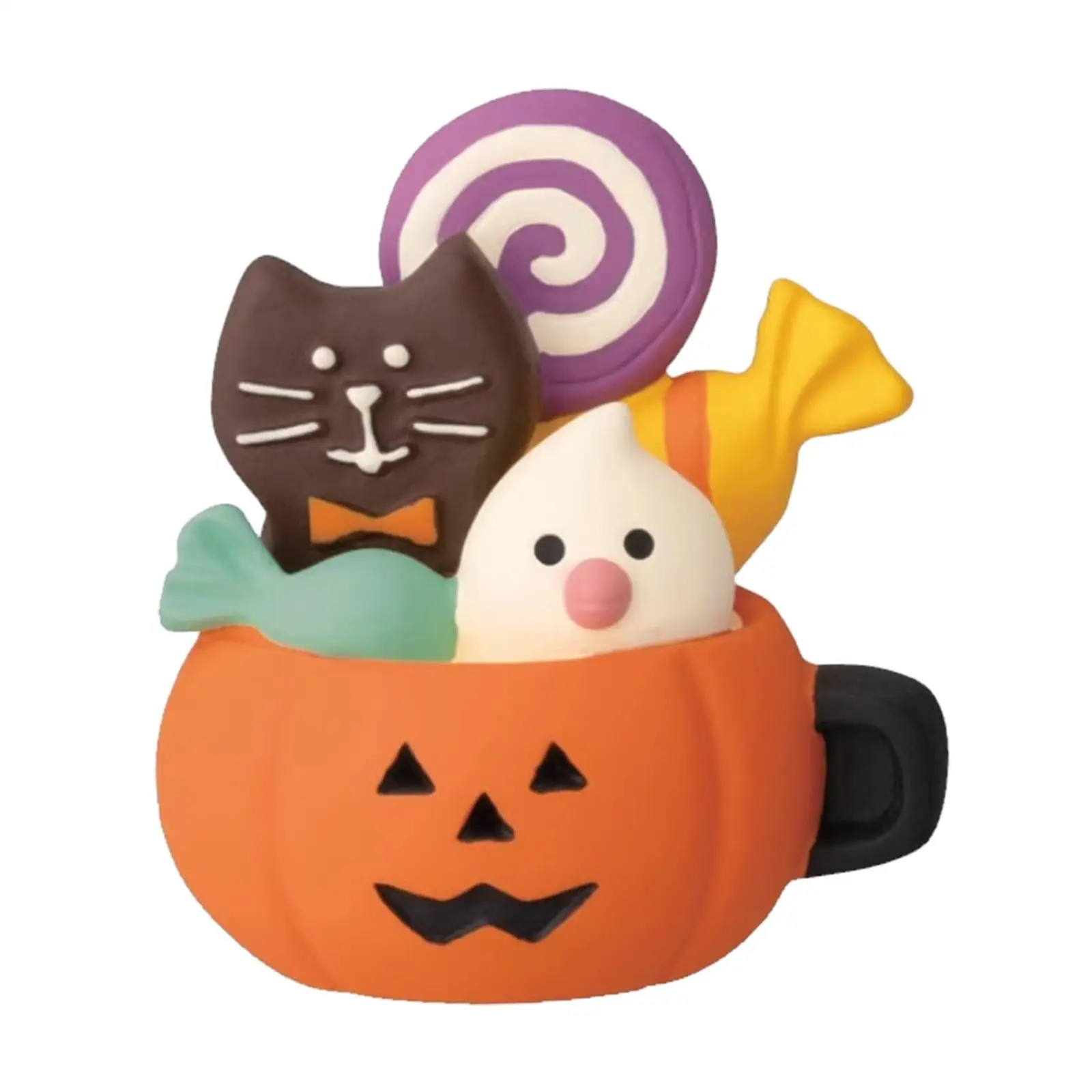 Halloween Miniature Pumpkin Figurines Miniature Fairy Garden Decor Halloween Pumpkin Doll Figurine for Shelf Desktop Home Decor