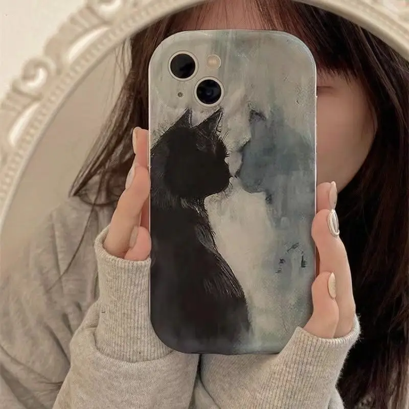 Melancholy kitten Phone Case For OPPO A78 A58 A98 5G A58 A38 4G A94 F17 F19 F11 F9 Reno 5 6 7 4 Pro Soft Silicone Cover