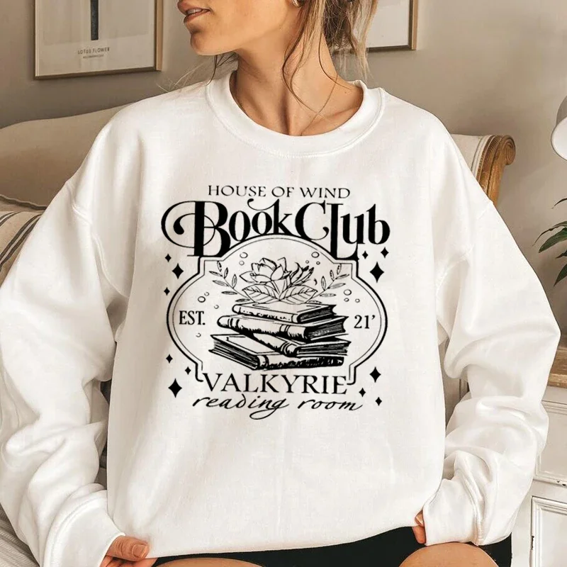 House of Wind Library Velaris Sweatshirt Night Court Sarah J Maas Throne of Glass Hoodie Valkyrie Reading Room Women\'s Clothing