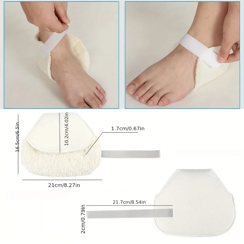 1Pcs Sheepskin Heel Cushions, Adjustable Heel Protectors for Bedsores, Soft and Comfortable, Suitable for Sitting, Lying