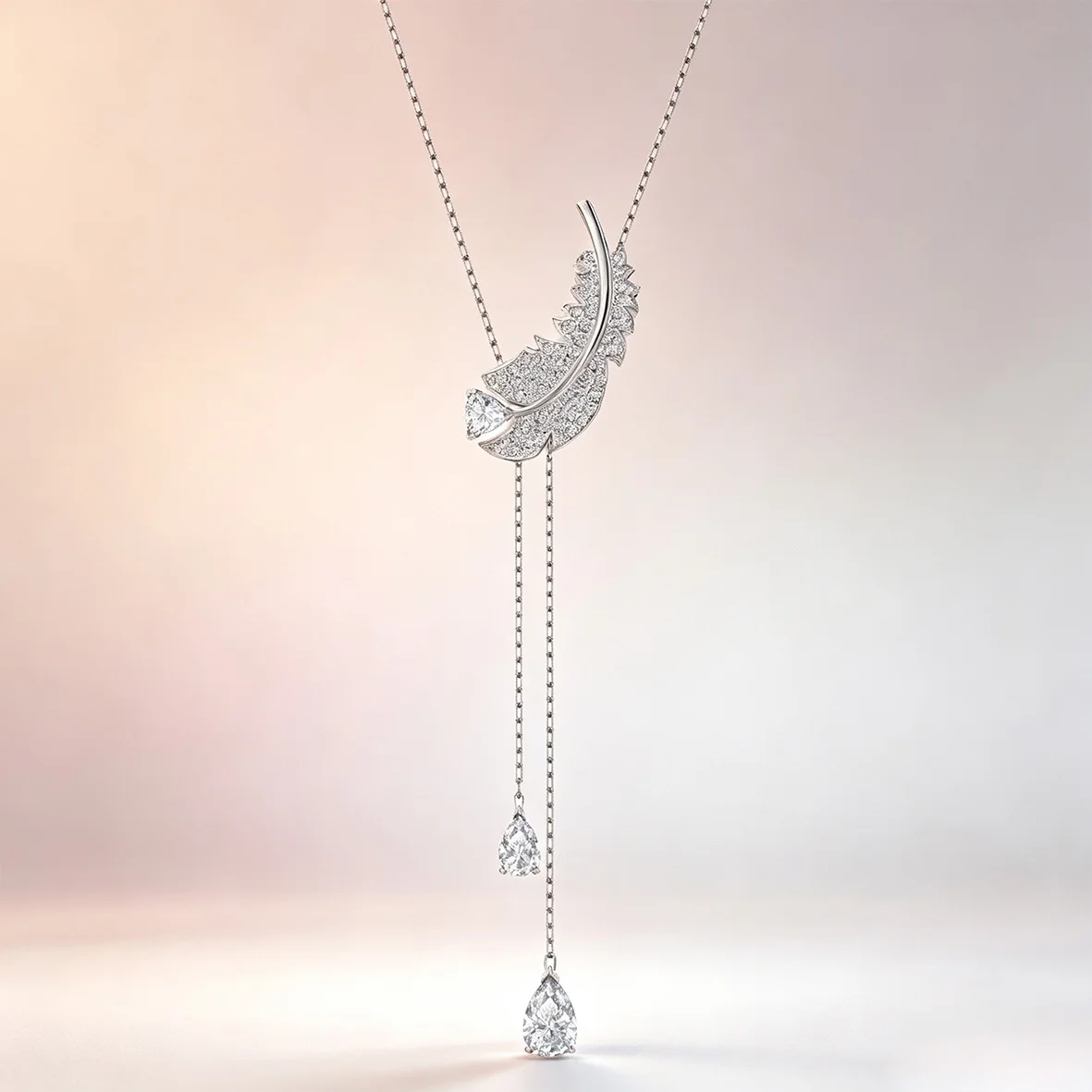 Trendy Multicolour Crystal Butterfly Feather Statement Necklace