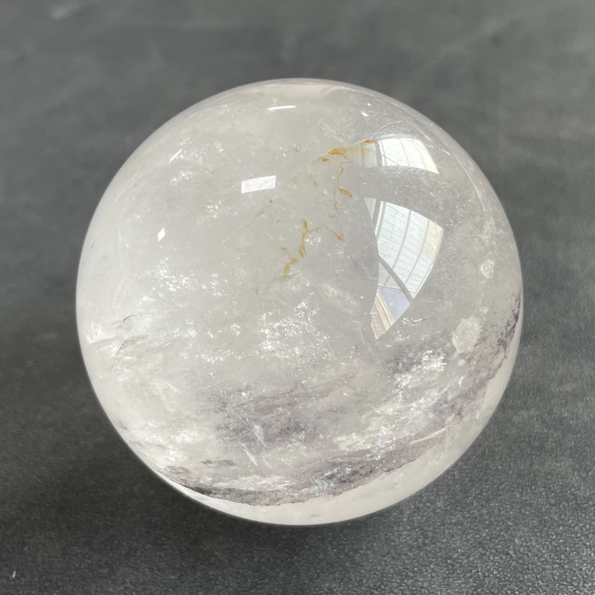 306g Natural Stone Clear Quartz Ball Polished Rainbow Sphere Crystal Ball Reiki Healing Gift Room Decor Fengshui Y1186