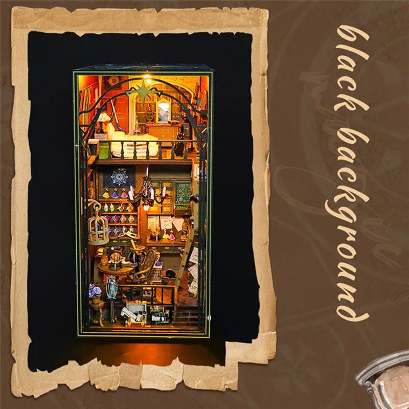 DELAM-DIY livro nook kit casa de madeira 3d puzzle montagem modelo construção estante inserção decoração