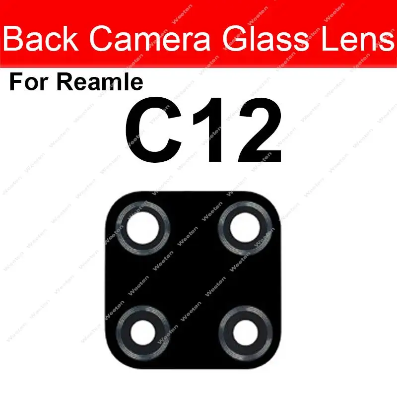 Back Camera Glass Lens For Realme C1 C2 C3 C11 C12 C15 C17 C20 C21 C21Y C25 C25S C25Y Rear Camera Lens Glass with Sticker Parts