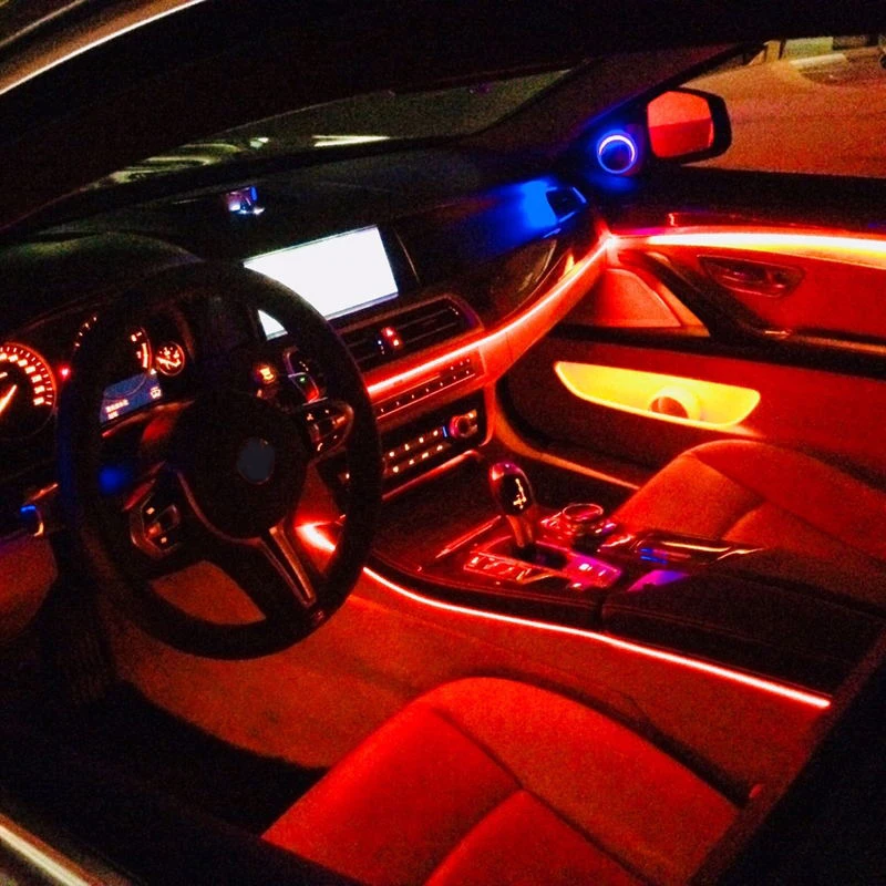 Led Car Interior Aambient Mood Light Backlight Rgb App Remote 3mm Optical Fiber Auto Decorative Dashboard Door Foot Lights 12v