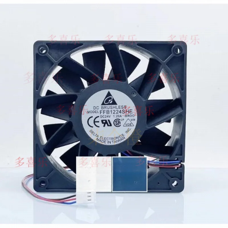 

ZMZM 1PC for FFB1224SHE 3-wire 24V 1.20A 12038 12CM Cooling Fan
