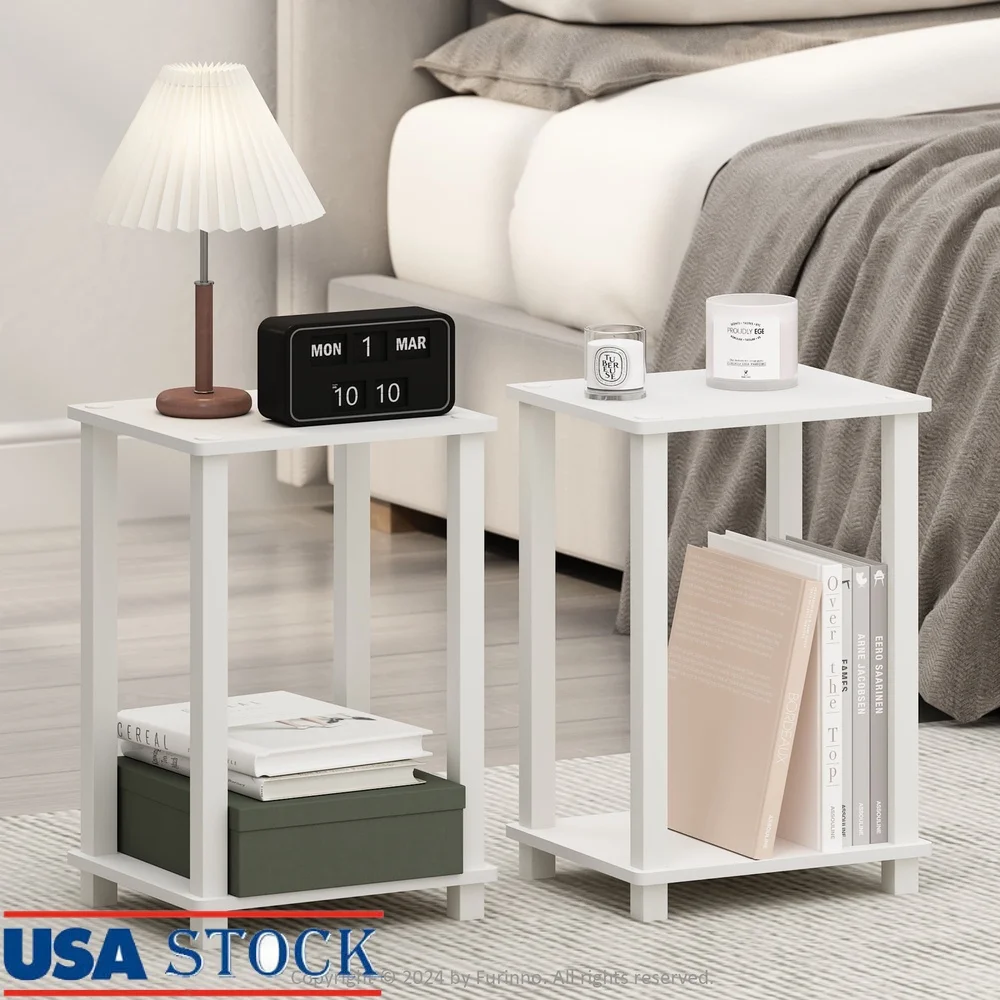 

Compact Nightstand Set of 2 Minimalist Bedside Table with Open Shelf Ideal Small Spaces Easy Assembly Durable Particle Board