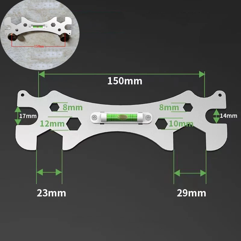 Special Wrench Tools with Level Shower Faucet Installation Bathroom Multifunctional Level Wrench Ruler Distance Measuring Tool