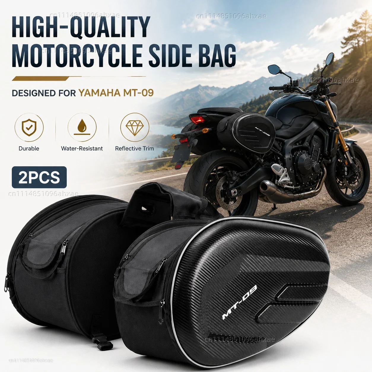 For YAMAHA MT-09 MT09 Mt 09 2017 2018 2019 2PCS Motorcycle Pannier Bags Luggage Saddle Bags Side Storage Fork Travel Pouch Box