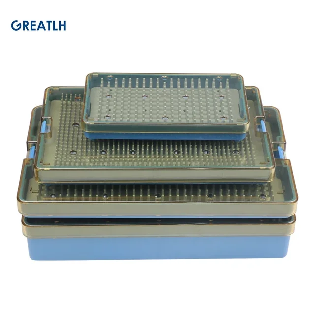 GREATLH medyczne pudełko do dezynfekcji silikonowa tacka do sterylizacji etui na instrument S M L okulistyczny instrument dentystyczny