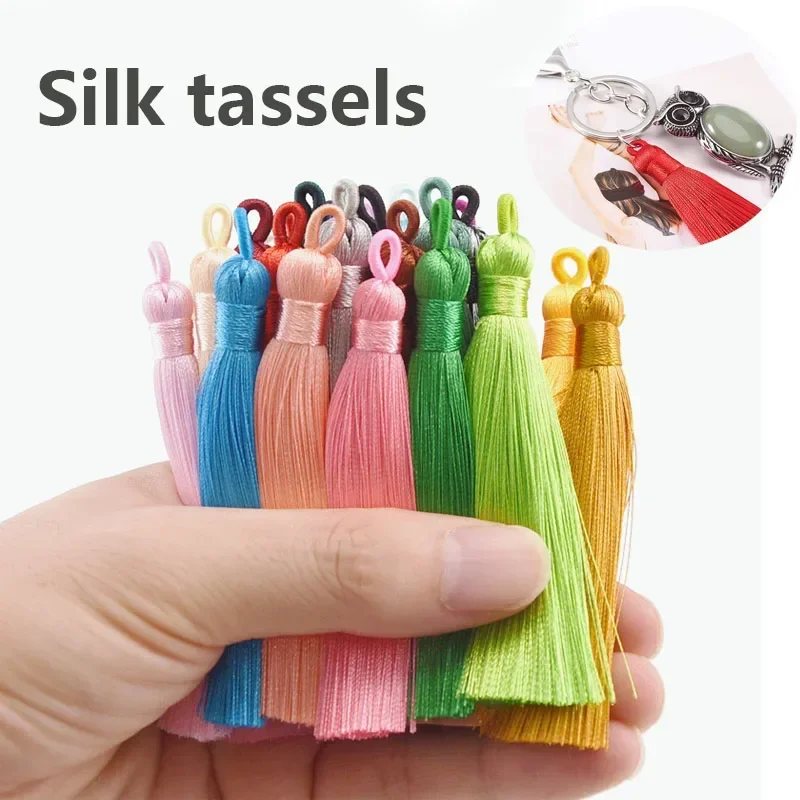 2/4/10PCS 8cm Polyester Silk Tassel Vertical Tassel Decoration Crafts DIY Jewelry Home Decoration Sewing Curtain Accessories