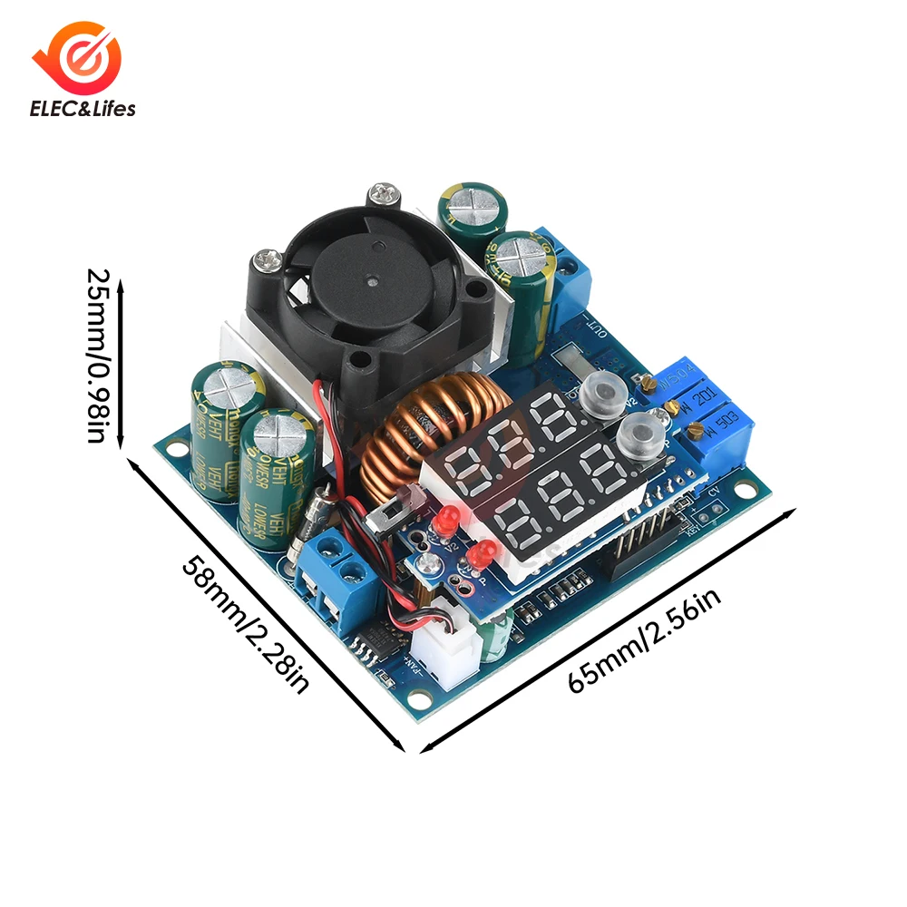DC 9-50V a 1.2-48V 15A Modulo di riduzione della tensione regolabile MPPT solare Modulo di ricarica step-down CV CC Raddrizzamento sincrono