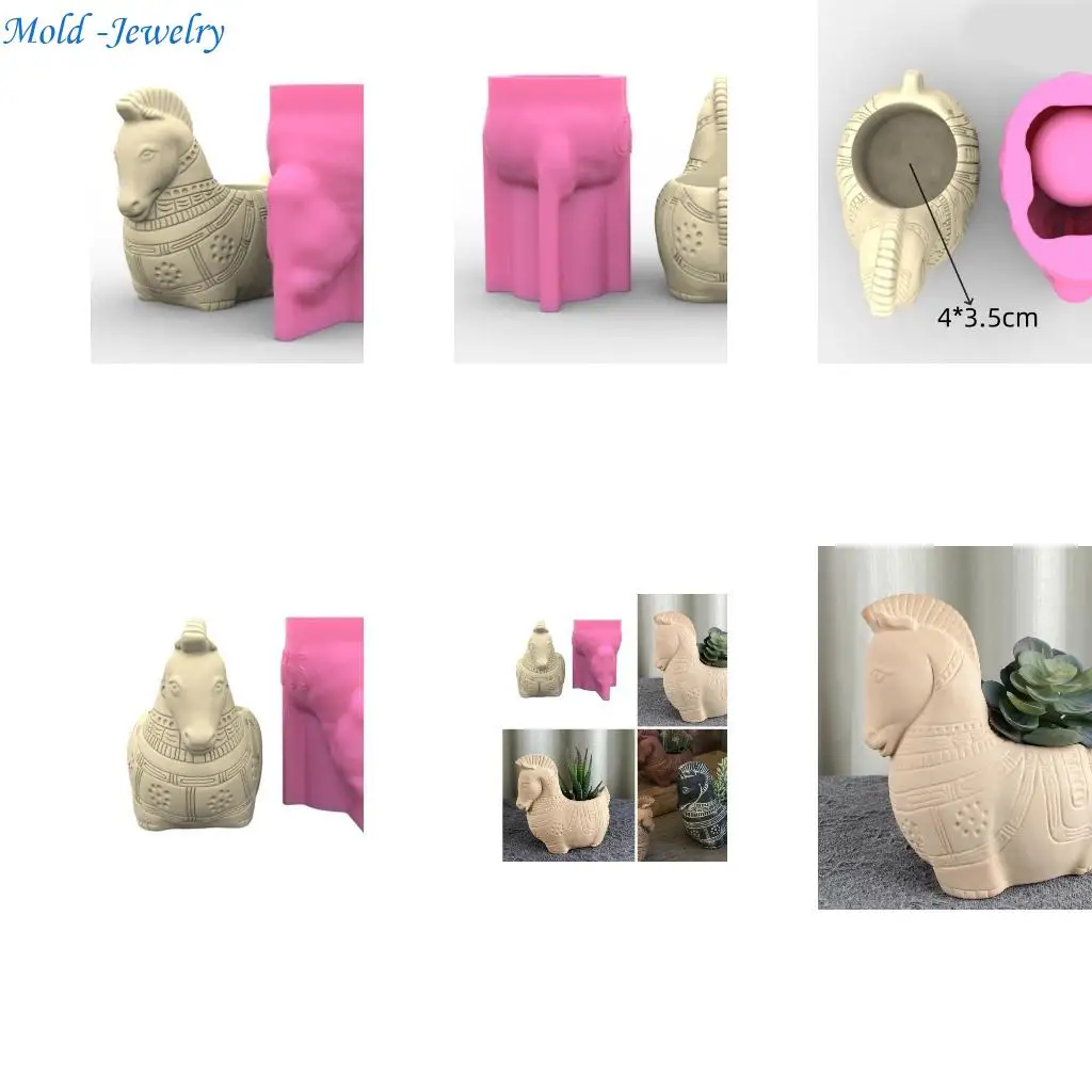 

69HB Horse Vase Molds Easy to Use Silicone Ornament Moulds for Crafting Item