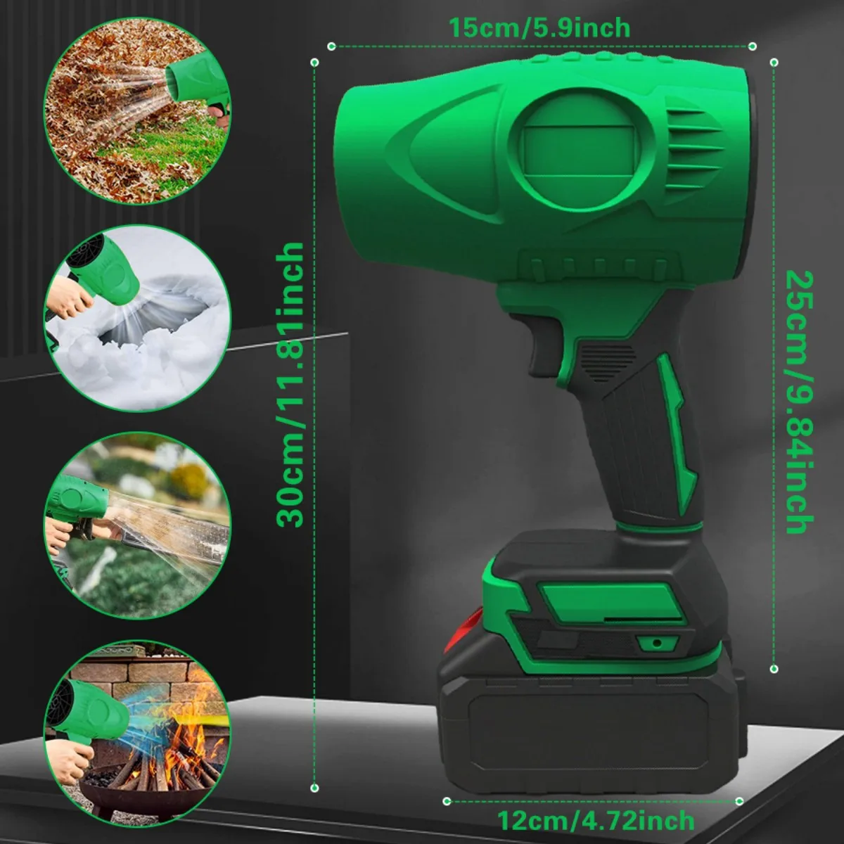 مجفف شعر لاسلكي يعمل بالبطارية مع شاحن سريع. تدفق هواء عالي الطاقة مناسب لإزالة الغبار الداخلي للسيارة ومقصورة المحرك #4