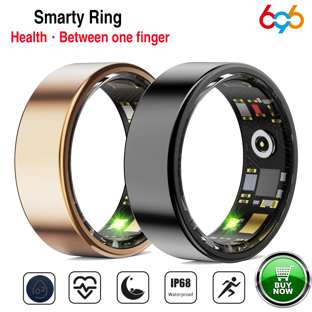 Health Smart Ring Couple Sports Fitness 24H Heart Rate Blood Oxygen Sleep Monitoring IP68 Waterproof Men Women Care For Family