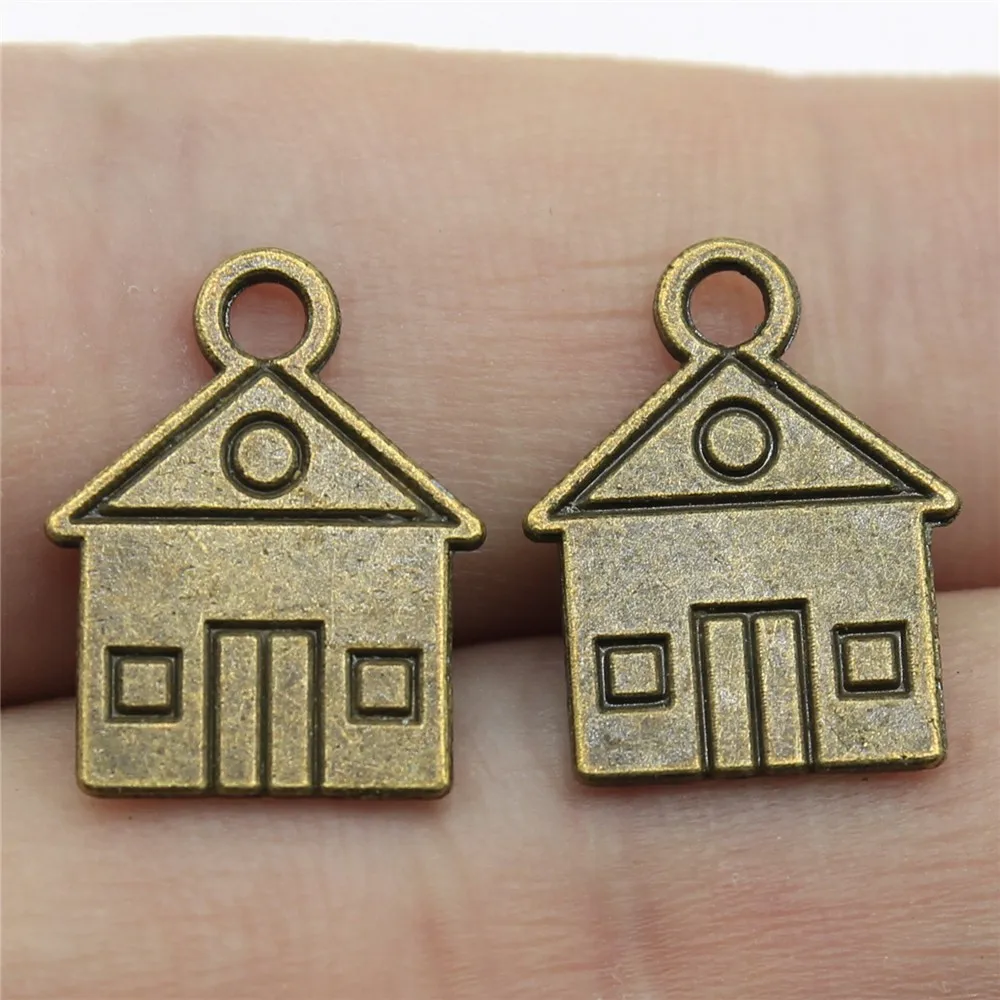 WYSIWYG 10pcs 16x12mm Double Sided House Charms For Jewelry Making Vintage Jewelry Findings