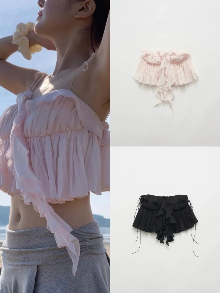 بوابة الشرق ثمانية الحليب المنزل الدانتيل تقليم حزام سترة المرأة شاطئ Vaion ort المحاصيل الأعلى تخفيف Sle اللون Svel