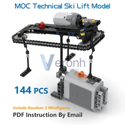 Creative Technical Ski Lift Model Set Building Blocks with PF Electric High-Tech MOC Construction Bricks Educational Kid Toys