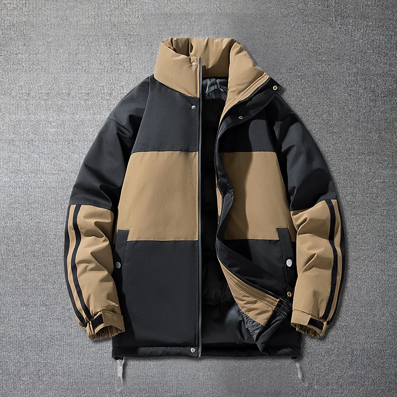 Hip Hop Men Parka Padded Grid Coat Winter Warm Harajuku Casual Jackets Unisex Streetwear Keep Warm Fashion Winter Jacket Men