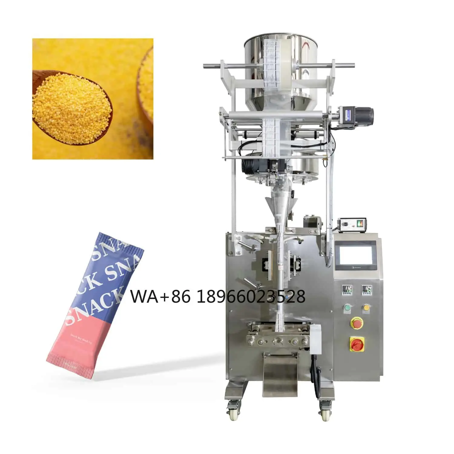 

Automatic Volumetric Cups Weighing Packing Puffed Snacks Sachet Banana Chips Millet Beans Pouch Sealing Packaging Machine