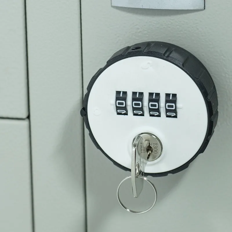 20/26mm Combination Cabinet Cam Lock 4 Digital Round Padlock with Key Drawer Door Gym School Locker with Key Reset Security