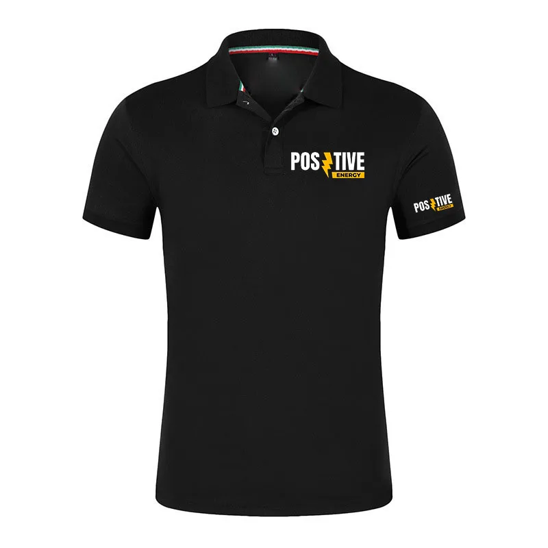 Positive Graphic Logo Print 2026 Men's Casual Solid Color Short Sleeve Summer Fashionable Comfortable Versatile Polo Shirt