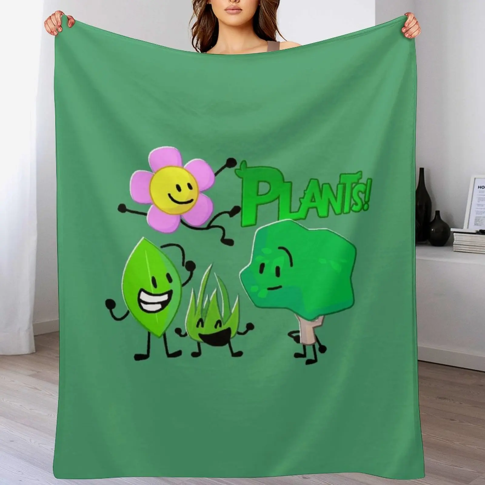

BFDI Plant Characters Throw Blanket Hairys Sofa Throw Kid'S Blankets
