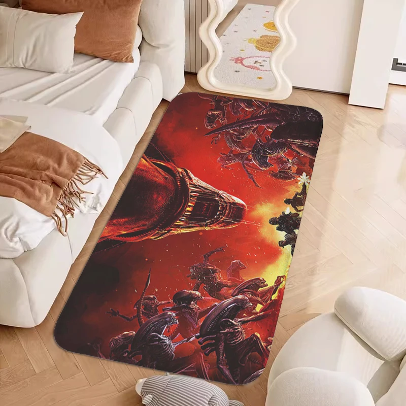 Aliens Xenomorph Sleeping Room Floor Carpet Kitchen Bathroom Foot Mat Slip-resistant Home Decor Items Doormat Entrance Door