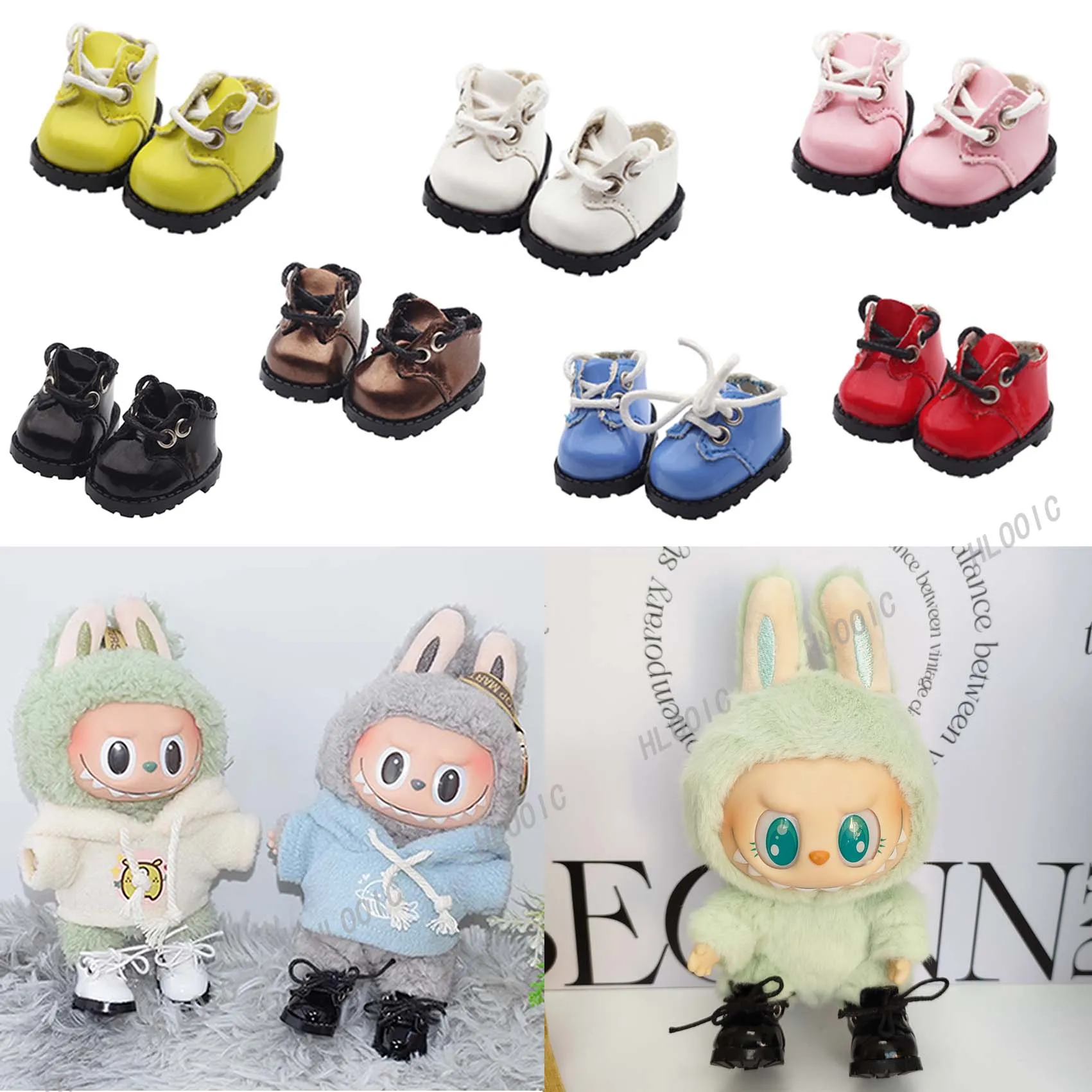 15cm 17cm Labubu shoes (3.8*2.3cm)   Labubu  V1 V2  Have a seat Macaron  &Monchhichi &StellaLou &10cm EXO/Cotton toy Shoes