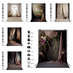 Wedding Backdrop for Photography Vintage Wall Curtain Flower Bridal Shower Pregnant Art Photo Background Decor Photo Studio Prop