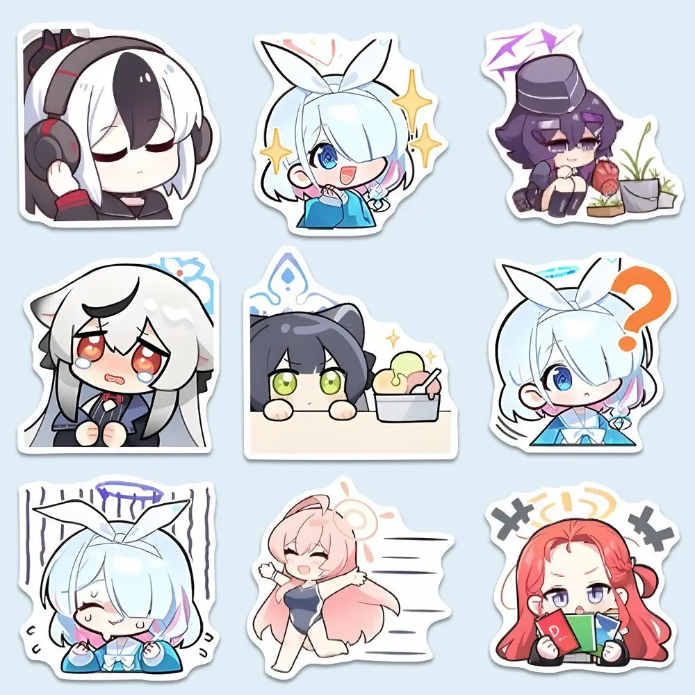 64Pcs Game Anime Stickers Decal Blue Archive Sunaōkami Shiroko Takanashi Hoshino Laptop Phone Bike Car Waterproof stickers Gift