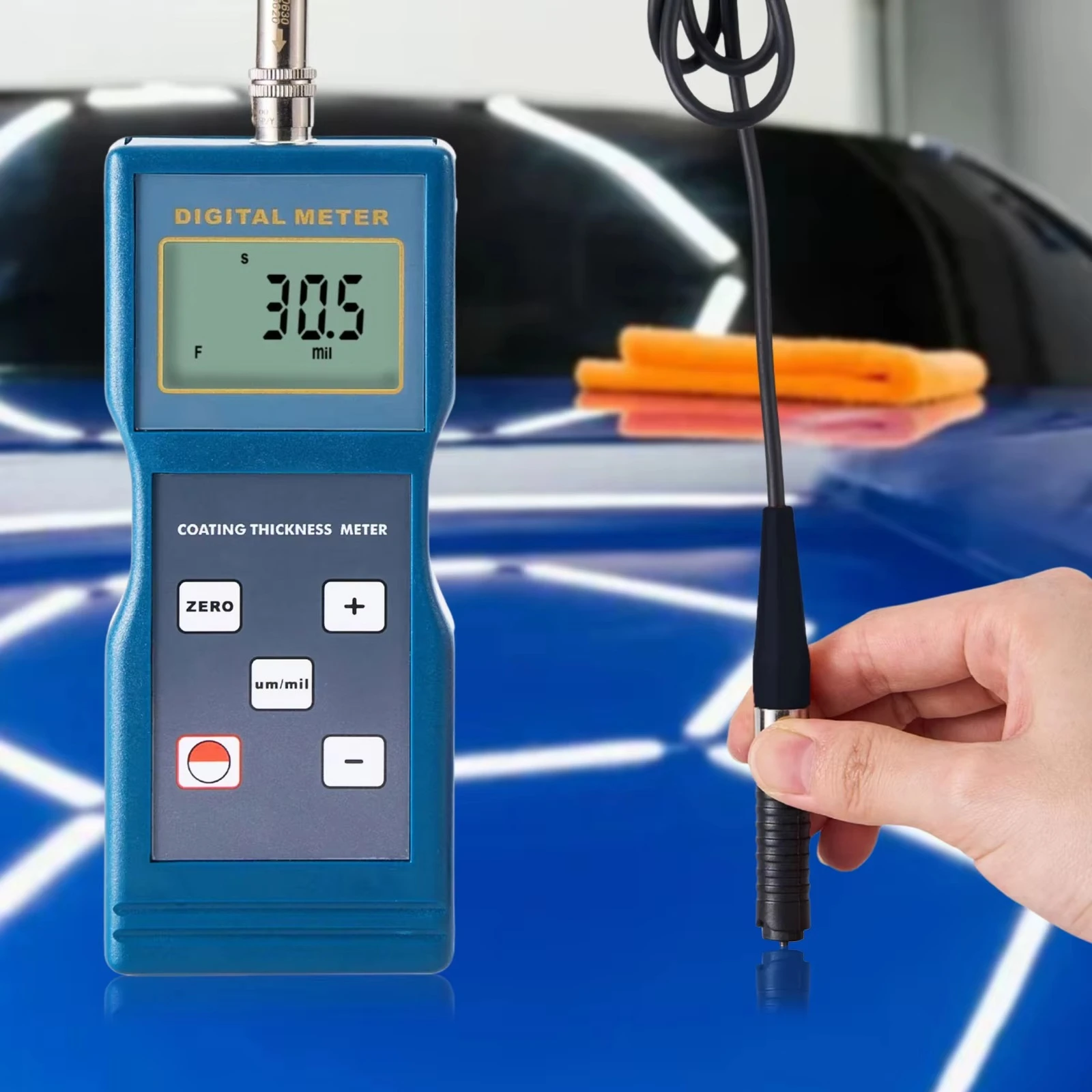 Coating Thickness Gauge for Paint Enamel Plastics 0-1000 Micron / 0-40 Dense Range High Quality NF Sensor Type Eddy Current