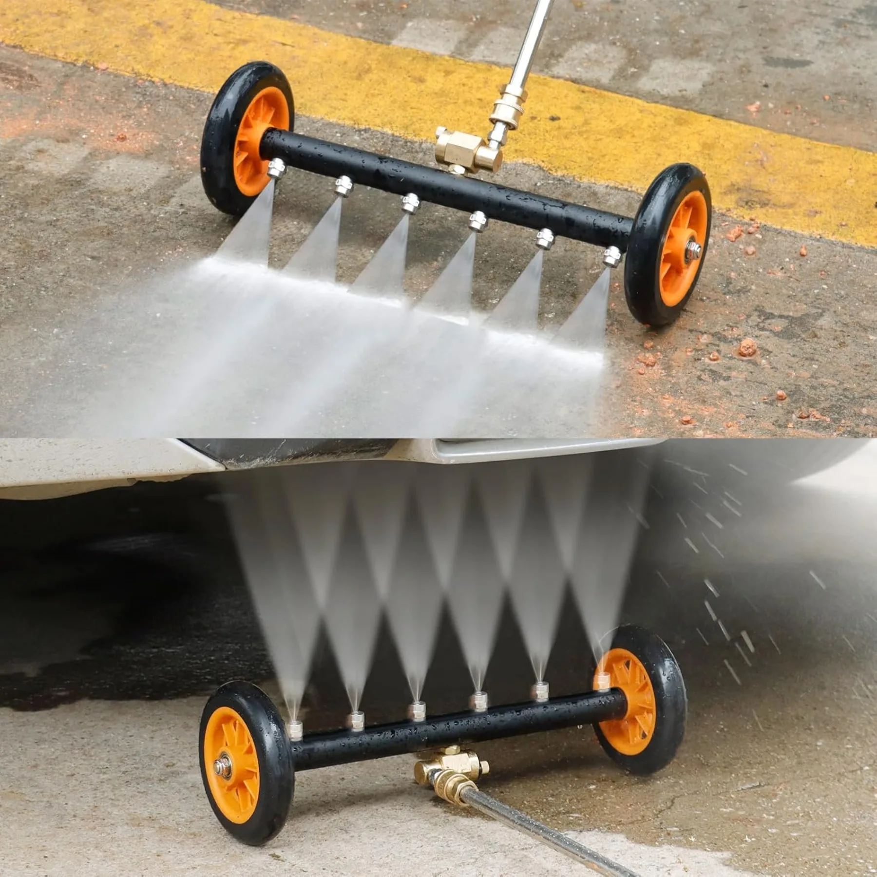 

Undercarriage Pressure Washer Attachment, 16" Dual-Function Water Broom for Pressure Washer Undercarriage Cleaner with