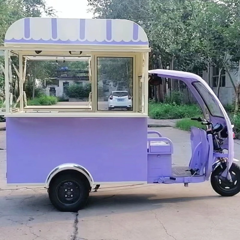 Electric Three-Wheeled Snack Truck, Multi-Functional Mobile Dining Car, Night Market Commercial Stall Truck