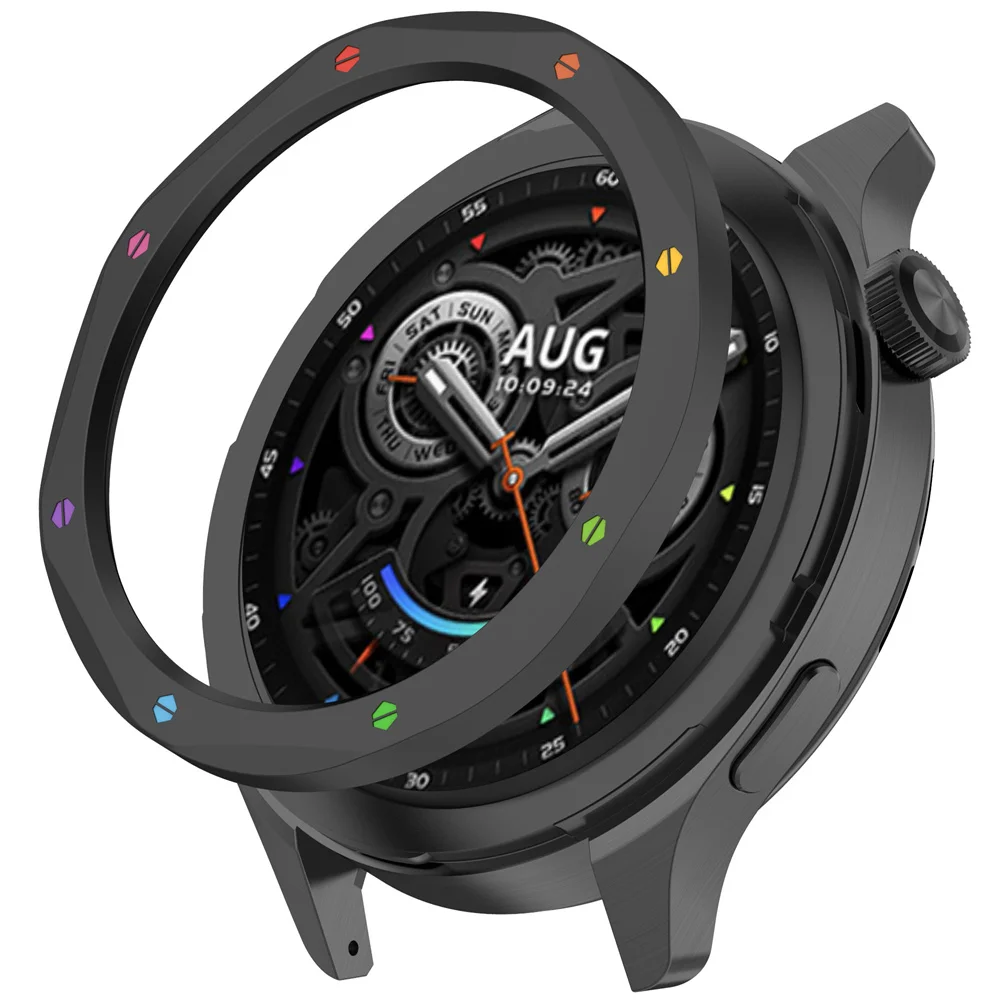 Anillo de bisel de Metal para Xiaomi Watch S4/S3, funda de repuesto para reloj Xiaomi S3 S4 eSIM + película protectora de vidrio templado