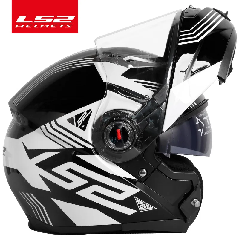 

LS2 Double Lens Facelift Helmet LS2 Full Helmet Motorcycle Helmet FF370 Anti Glare Safety Helmet Motorcycle Flip Helmet