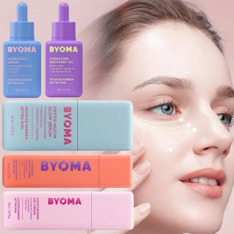 BYOMA Crema facial en Gel hidratante y reparadora, extracto de plantas naturales, esencia iluminadora para la cara, esencia suavizante para la piel, cuidado de la piel facial