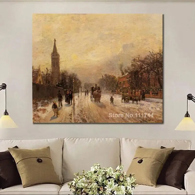 

Canvas Painting Camille Pissarro Artwork All Saints Church Upper Norwood Hand Painted High Quality