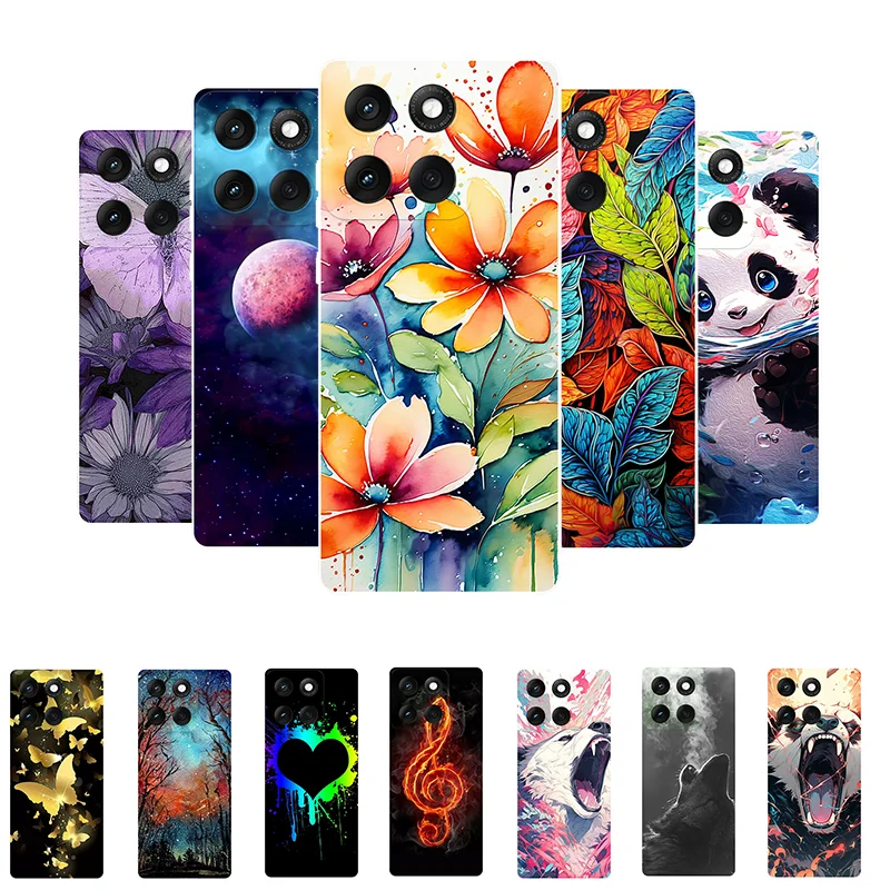 Funda de silicona para Motorola Moto G Stylus 5G 2025 flores Panda Carcasa Fundas para Moto G Stylus 5G 2025 funda protectora suave de TPU