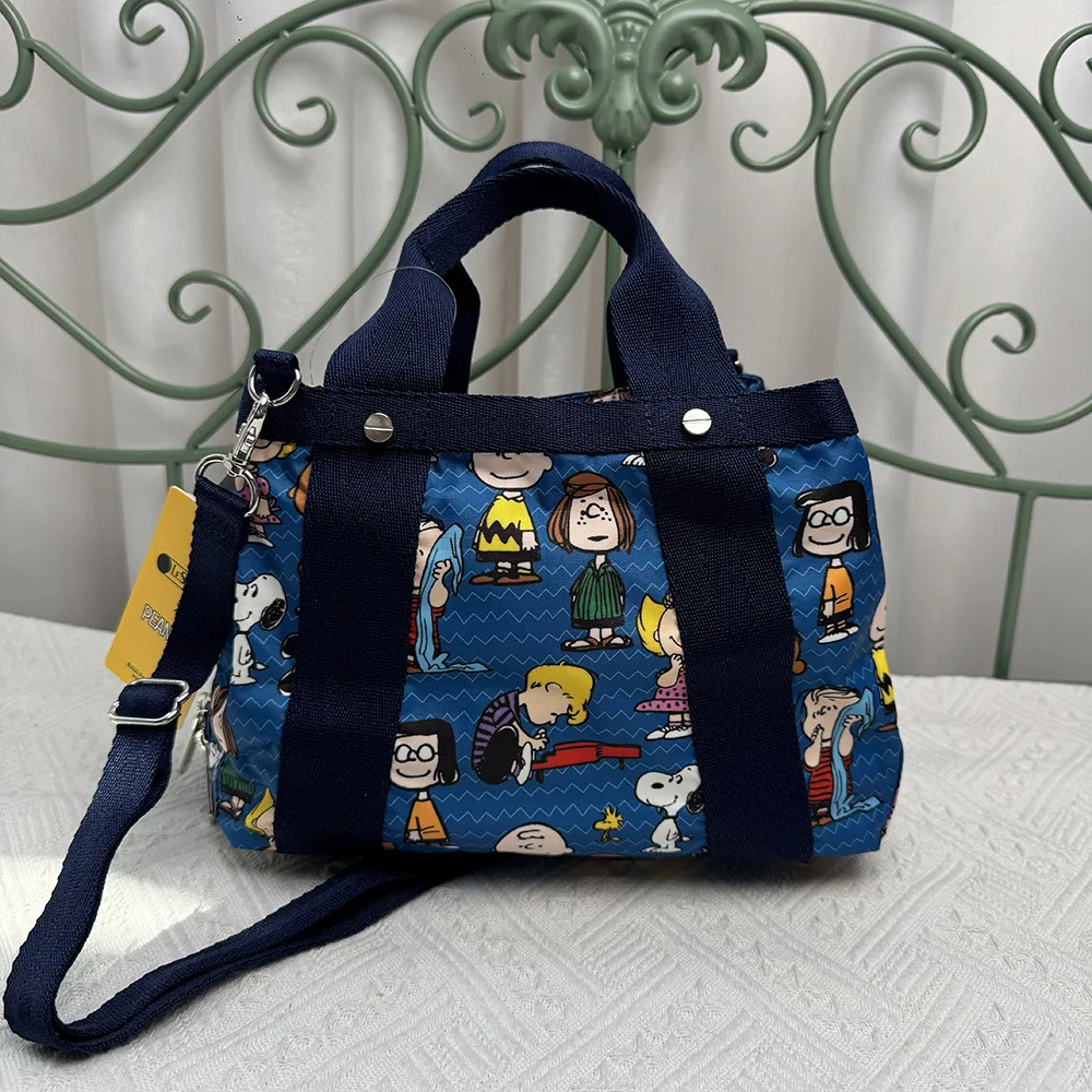 Lesportsacs Cartoon Printed Embroidered Women's Bag Parachute Waterproof Fabric Single Shoulder Crossbody Handbag 4316