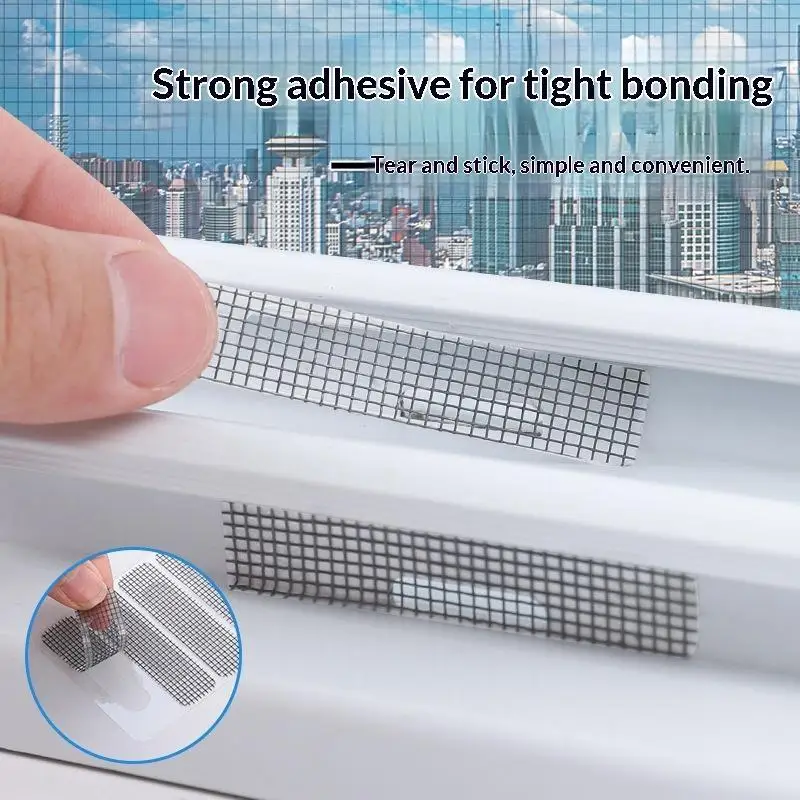 【MA】20/30Pcs Self Adhesive Window Screen Repair Sticker Window Drainage Hole  Proof Mesh Stickers For Home Door Window Balcony