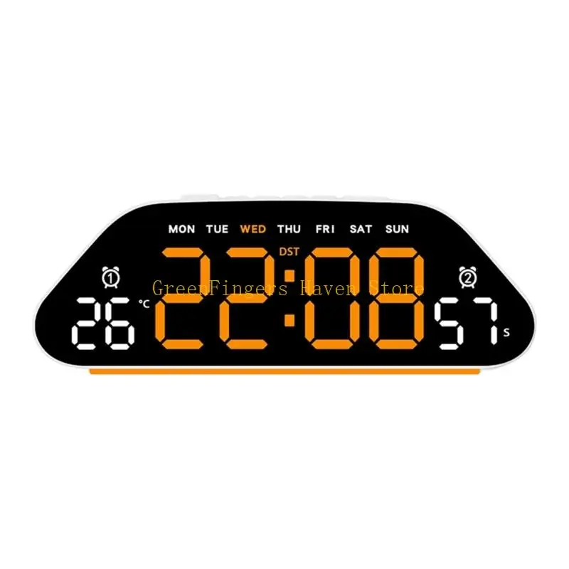 F68D LED Digital Alarm Clock Electric Desk Clock with Duals Alarm Temperature Date