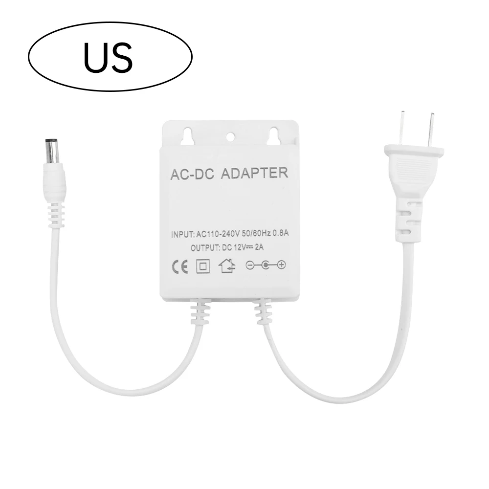 DC12V 2A EU プラグアダプタセキュリティ屋外電源 LED 防水デュアルワイヤー電気監視カメラ電源アダプタ AC100-240V