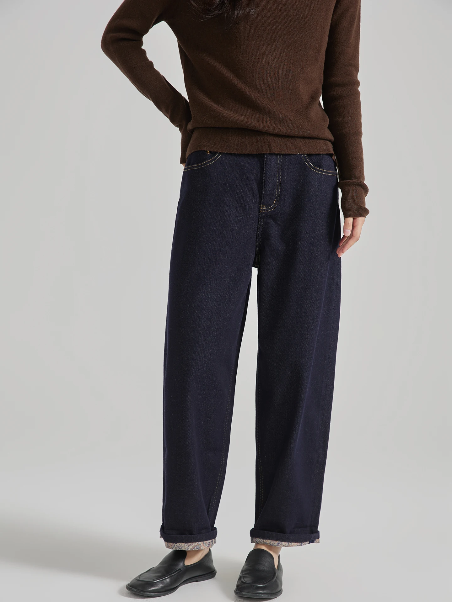 

Женские свободные джинсы прямого кроя, осенние, модные, новые, повседневные, хлопковые, эластичные, с завышенной талией, в стиле Dad Pants