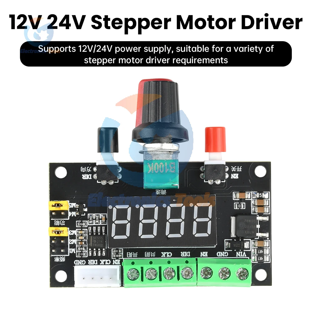 2PCS 12V 24V Stepper Motor Driver Forward Reverse Controller PWM Pulse Signal Generator Module for Automation Applications