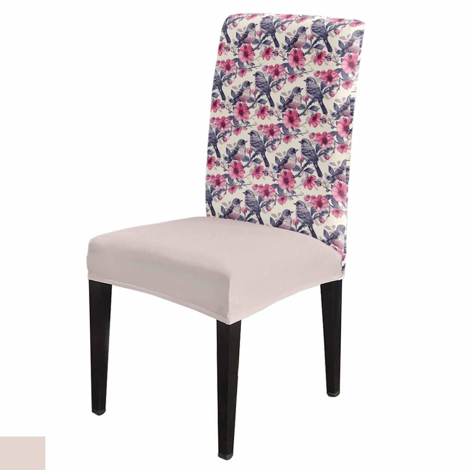 

Plant Bird Branches 4/6/8PCS Spandex Elastic Chair Case For Wedding Hotel Banquet Dining Room